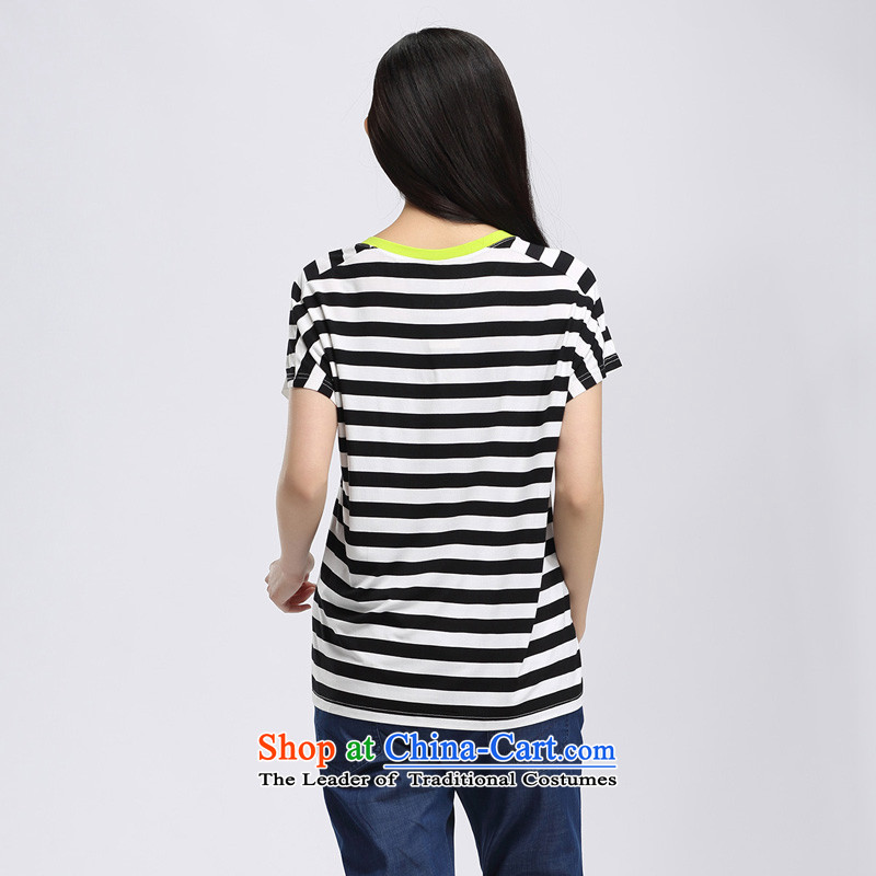 By 2015 Summer water new Korean version stamp in the Streaks mm thick long large short-sleeved T-shirt S15XK4856 female white XL, Water Authority (SHUIMIAO) , , , shopping on the Internet
