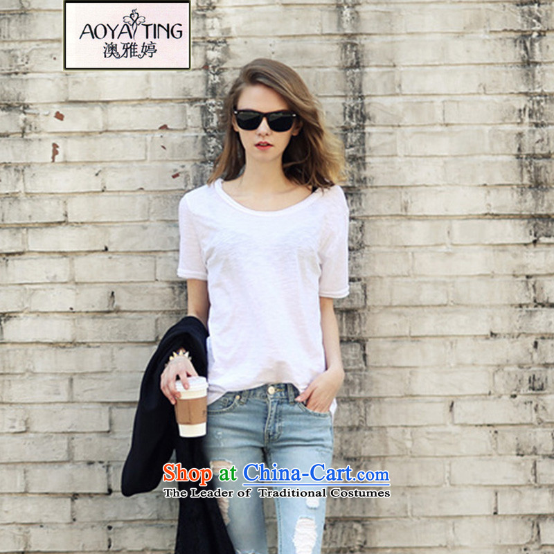 O Ya-ting 2015 Summer new to increase women's code thick mm video thin short-sleeved T-shirt Girl Who Howled in cotton shirt blue S recommended that you, O Jacob 70-90 Ting (aoyating) , , , shopping on the Internet