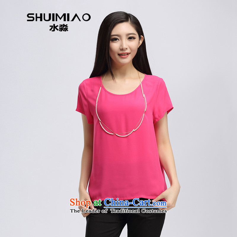 In the summer of 2015 by water new mm thick to xl loose OL short-sleeved T-shirt S15XK4968 female red in theL