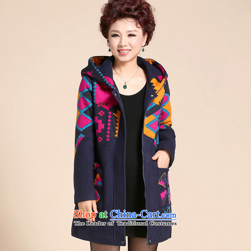  In the number of older women's ousmile Fall/Winter Collections of new products with mother? In gross jacket long large female windbreaker Tianjin tianjin blue xl,ousmile,,, shopping on the Internet