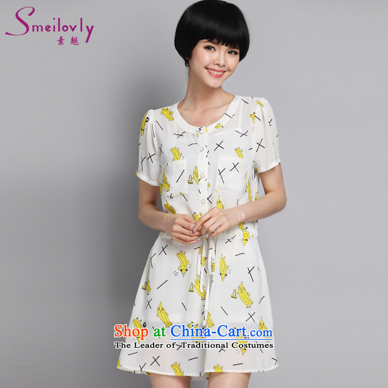 The Director of the 2015 Summer 200 catties of new products to increase women's code thick mm short-sleeved stylish graphics thin dresses?2884 ?fell in love with ultra-large white 5XL code template around 922.747 200