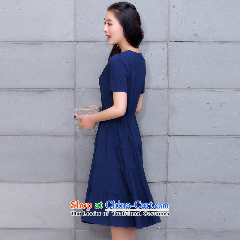 Optimize Connie 2015 Korea Pik version to the xl Women's Summer thick MM loose video in thin long skirt cake skirt BW2017 Navy 4XL recommendations 175-190, Pik-optimized Connie shopping on the Internet has been pressed.