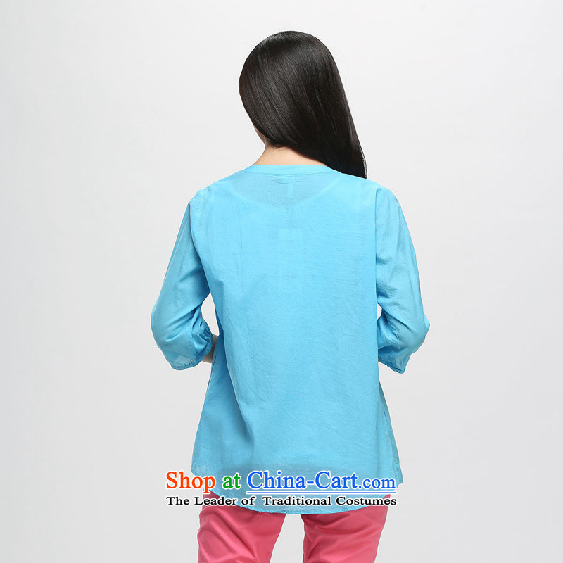 The representative of the water in the summer of 2015, women Korean thick mm loose cotton fifth in long-sleeved T-shirt, women represented water, L, 2,005 S15XK4768 (SHUIMIAO) , , , shopping on the Internet