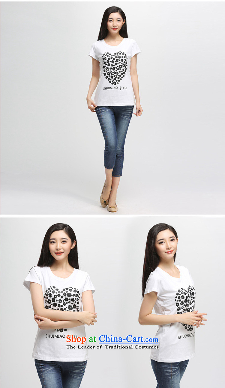 The representative of the water in the summer of 2015 Women's new Korean thick mm pure cotton stamp large short-sleeved T-shirt S15XB4796 female white L picture, prices, brand platters! The elections are supplied in the national character of distribution, so action, buy now enjoy more preferential! As soon as possible.
