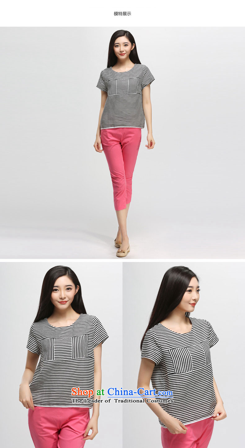 The representative of the water in the summer of 2015, replacing the new Korean version mm thick cotton linen back large streaks, short-sleeved T-shirt, black-and-White XXL S15XK5011 female picture, prices, brand platters! The elections are supplied in the national character of distribution, so action, buy now enjoy more preferential! As soon as possible.