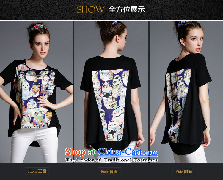 Improving access three big code women 2015 Summer new fat mm owl animals stamp shirt dovetail with short sleeve loose Sau San T-shirt 1868 Black Large code XL 125 around 922.747 picture, prices, brand platters! The elections are supplied in the national character of distribution, so action, buy now enjoy more preferential! As soon as possible.