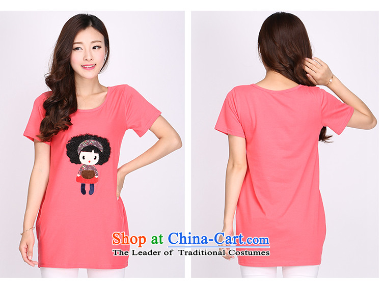 Luo Shani flower code T-shirts female loose thick mm summer knitted stamp graphics) Korean thin short-sleeved T-shirt 2109 rose red 6XL picture, prices, brand platters! The elections are supplied in the national character of distribution, so action, buy now enjoy more preferential! As soon as possible.