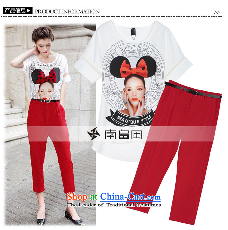 O Ya-ting 2015 Summer new to increase women's code thick mm chiffon short-sleeved T-shirt female 9 Harun trousers kit picture color two kits 4XL recommends that you 160-180 catty picture, prices, brand platters! The elections are supplied in the national character of distribution, so action, buy now enjoy more preferential! As soon as possible.
