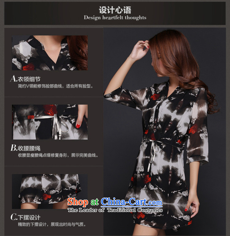 Athena Chu Isabel 2015 to increase the number of women in the autumn of replacing the chiffon skirt ink stained dress 7 Sleeve V-Neck Sweater Chiffon Netherlands 1268 Black 4XL recommendations 165-180 catty picture, prices, brand platters! The elections are supplied in the national character of distribution, so action, buy now enjoy more preferential! As soon as possible.