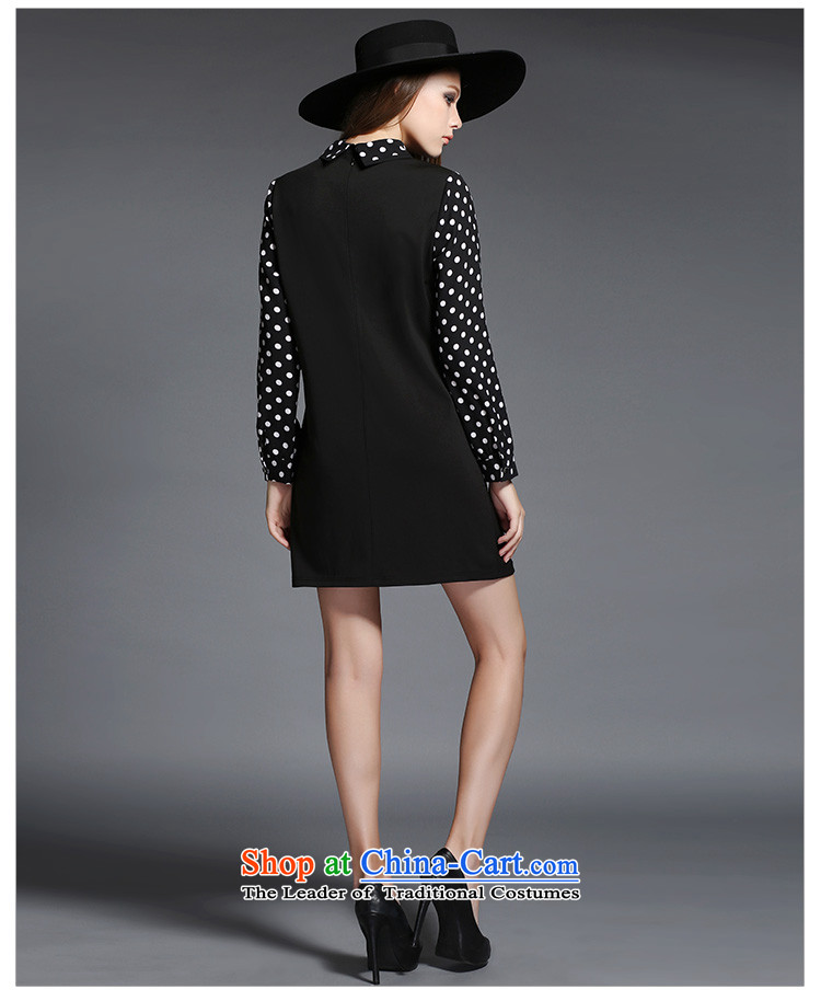 Improving access to the increase in women's code 2015 Fall/Winter Collections thick mm wave point lapel Sau San video thin solid long-sleeved dresses E2533 black 4XL Photo, prices, brand platters! The elections are supplied in the national character of distribution, so action, buy now enjoy more preferential! As soon as possible.