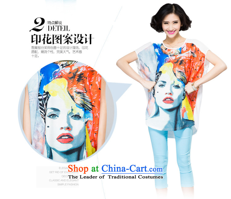 The spring and summer of 2015 mm thick large new women's stylish and classy Western Digital Printing loose video thin short-sleeved T-shirt map color pictures, prices, 2XL brand platters! The elections are supplied in the national character of distribution, so action, buy now enjoy more preferential! As soon as possible.