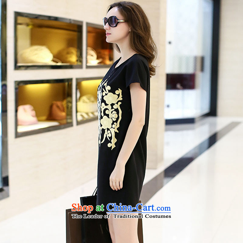 In Europe and the new park summer short-sleeved large decorated in video thin female cotton stamp forming the dresses Black 1941 XL, Yuan Park shopping on the Internet has been pressed.