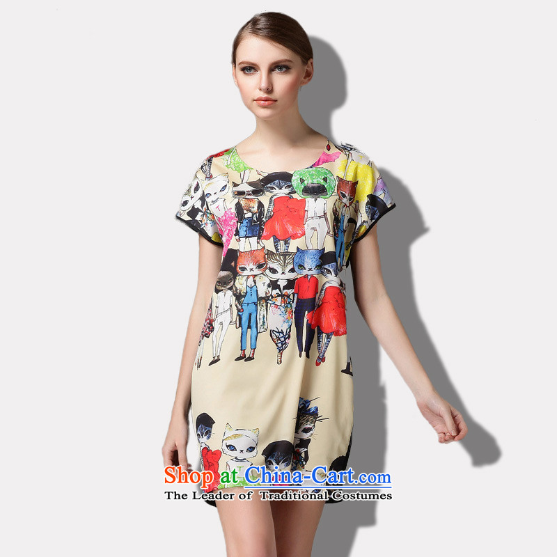 The lymalon lehmann thick, Hin thin 2015 Summer new high-end western thick m large female plus snow woven short-sleeved dresses 1517 color picture XXL, Lehmann Ronnie (LYMALON) , , , shopping on the Internet