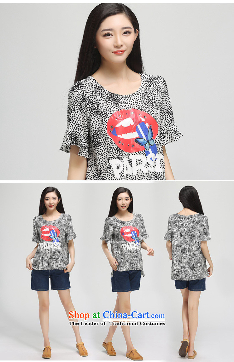 The representative of the water 2015 Women's Summer new fat mm to xl chiffon short-sleeved T-shirt S15XK4784 female Black and White XXL pictures, price point, brand platters! The elections are supplied in the national character of distribution, so action, buy now enjoy more preferential! As soon as possible.