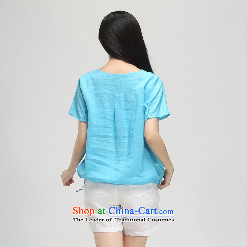 In the summer of 2015 by water New Product Code women 200 catties thick mm loose cotton linen, short-sleeved T-shirt 15XC5080 girl of 2,005 XXL, water (SHUIMIAO) , , , shopping on the Internet