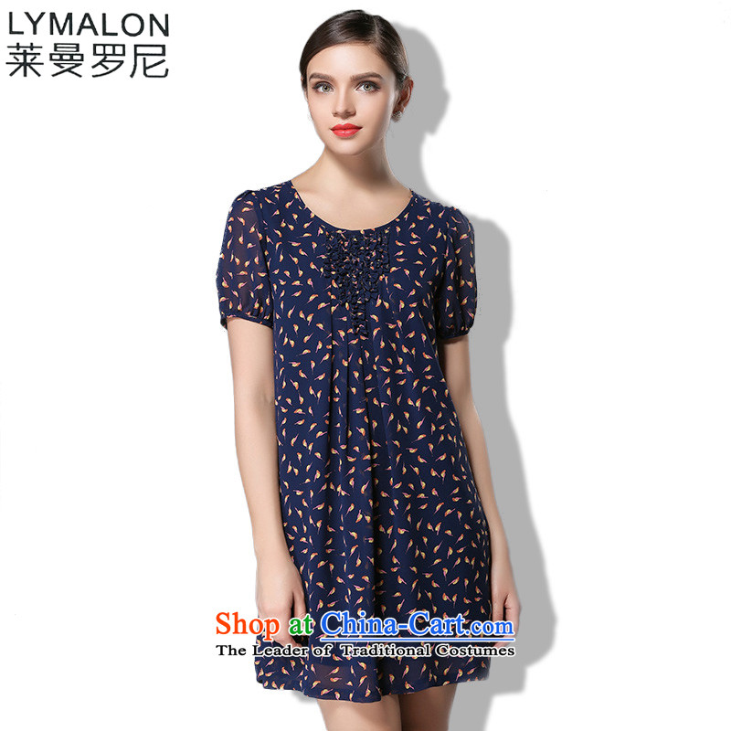 The lymalon lehmann large summer 2015 women's high-end to increase expertise western sister short-sleeved dresses 3354 Blue ice 4XL, Lehmann Ronnie (LYMALON) , , , shopping on the Internet