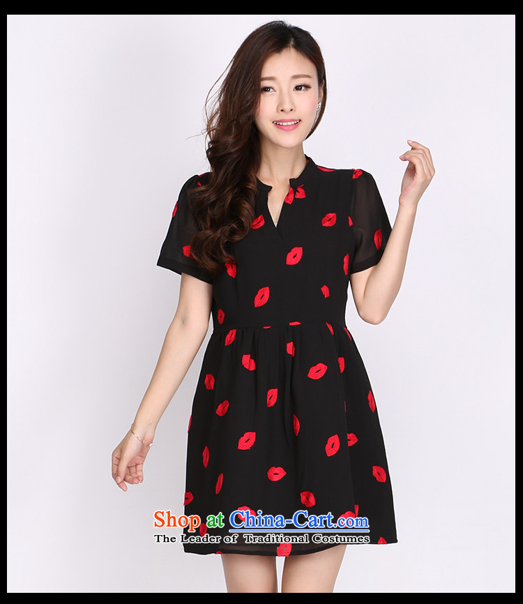 Luo Shani Flower Code women's summer thick sister thick, Hin thin, The chiffon to xl dresses 2105 Graphics thin black 3XL- picture, prices, brand platters! The elections are supplied in the national character of distribution, so action, buy now enjoy more preferential! As soon as possible.