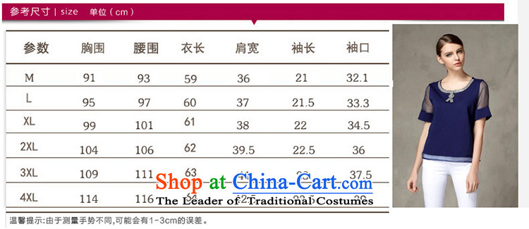 The Europe and improving access for larger women's summer new thick mm europe elegant parquet drill root of T-shirt loose video thin short-sleeved T-shirt with round collar 1336 Blue XXXL picture, prices, brand platters! The elections are supplied in the national character of distribution, so action, buy now enjoy more preferential! As soon as possible.