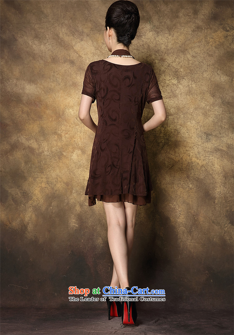 Schui Sze high-end atmospheric summer code female middle-aged ladies dress ironing drill gauze cuff leave two multi-layer under forming the skirt elegance is simple and classy tide brown XXXL picture, prices, brand platters! The elections are supplied in the national character of distribution, so action, buy now enjoy more preferential! As soon as possible.