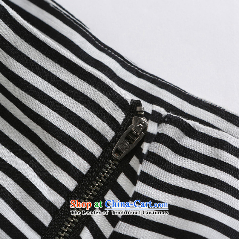 The representative of the water in the summer of 2015, replacing the new xl female thick mm cotton linen Striped Shorts female hot pants S15XT5012 black and white water by article L (SHUIMIAO) , , , shopping on the Internet