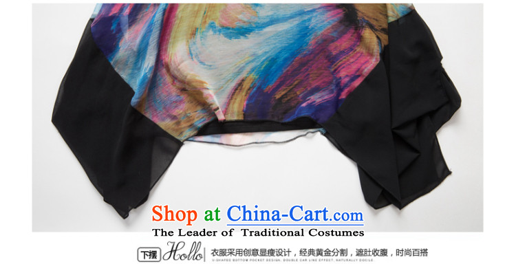 The spring and summer of 2015 mm thick large new women's unique ink painting bleeding split stitching leave two video thin black T-shirt 2XL Photo, prices, brand platters! The elections are supplied in the national character of distribution, so action, buy now enjoy more preferential! As soon as possible.