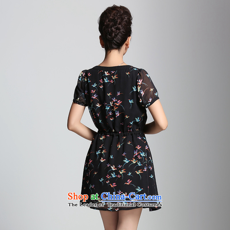 The former Yugoslavia Migdal Code women 2015 Summer new stylish mm thick birdie stamp temperament dresses 952101078  3XL, Black Small Mak , , , shopping on the Internet