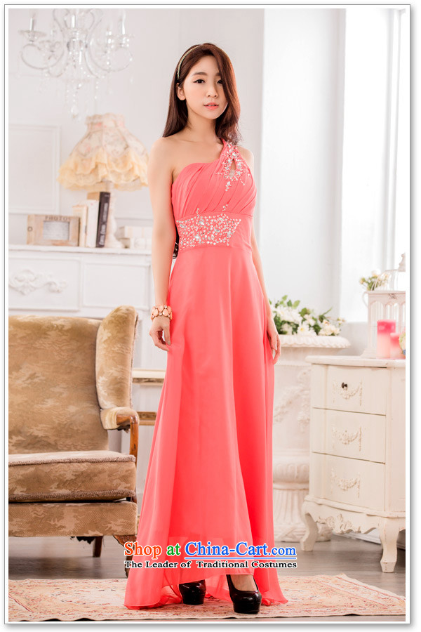 C.o.d. 2015 new summer large banquet, stylish shoulder nails dress pearl chiffon long evening dresses Beveled Shoulder long skirt mm Thick Orange XL approximately 120-140 catty picture, prices, brand platters! The elections are supplied in the national character of distribution, so action, buy now enjoy more preferential! As soon as possible.