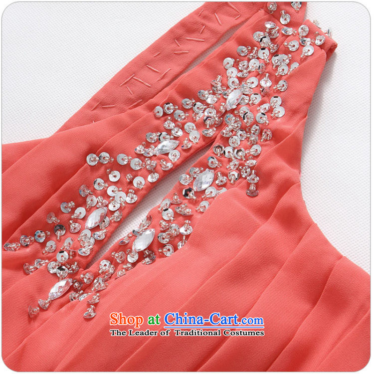 C.o.d. 2015 new summer large banquet, stylish shoulder nails dress pearl chiffon long evening dresses Beveled Shoulder long skirt mm Thick Orange XL approximately 120-140 catty picture, prices, brand platters! The elections are supplied in the national character of distribution, so action, buy now enjoy more preferential! As soon as possible.