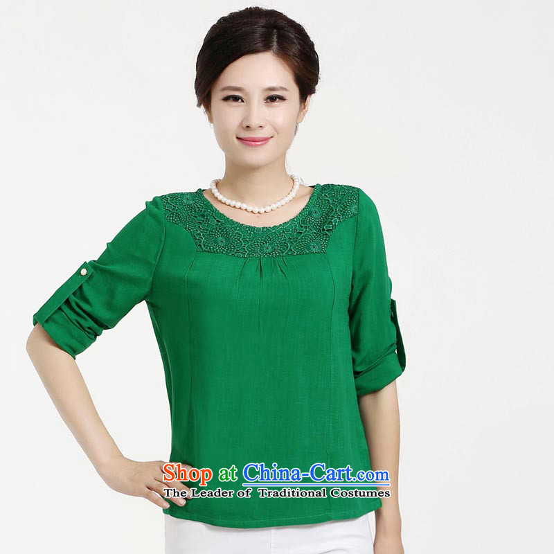 The sea route to spend a new summer of leisure facilities available round-neck collar version of a field-sleeved very attractive large T-shirt 5A4723 2XL, jade sea route to spend shopping on the Internet has been pressed.