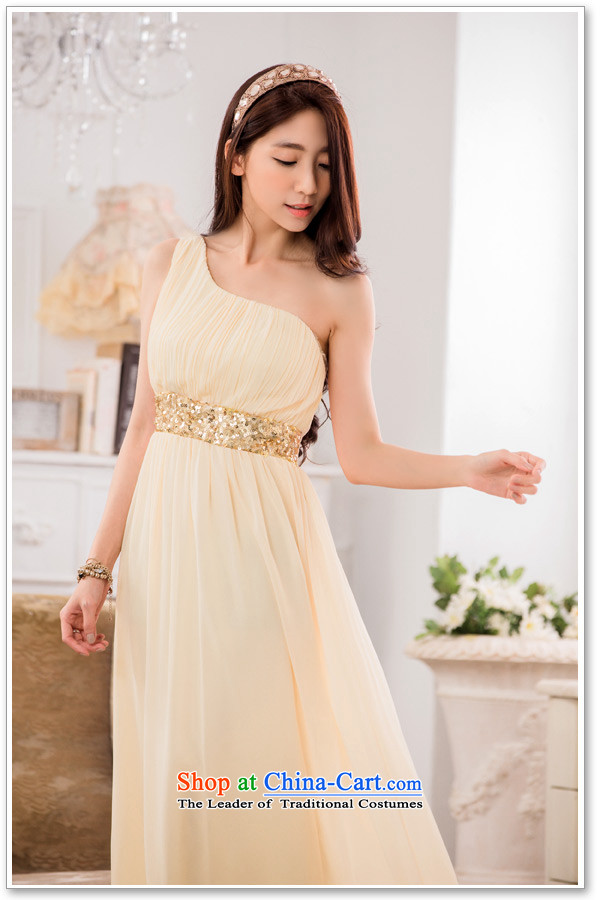 C.o.d. 2015 new stylish single shoulder higher waist video thin nail pearl chiffon dress long evening dresses dresses larger hosted a long skirt thick m green XL approximately 120-140 catty picture, prices, brand platters! The elections are supplied in the national character of distribution, so action, buy now enjoy more preferential! As soon as possible.