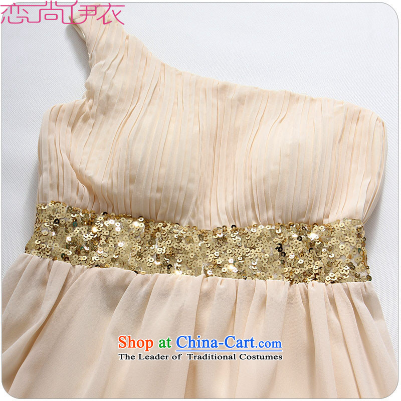 C.o.d. 2015 new stylish single shoulder higher waist video thin nail pearl chiffon dress long evening dresses dresses larger hosted a long skirt thick m green XL approximately 120-140, land is of Yi , , , shopping on the Internet