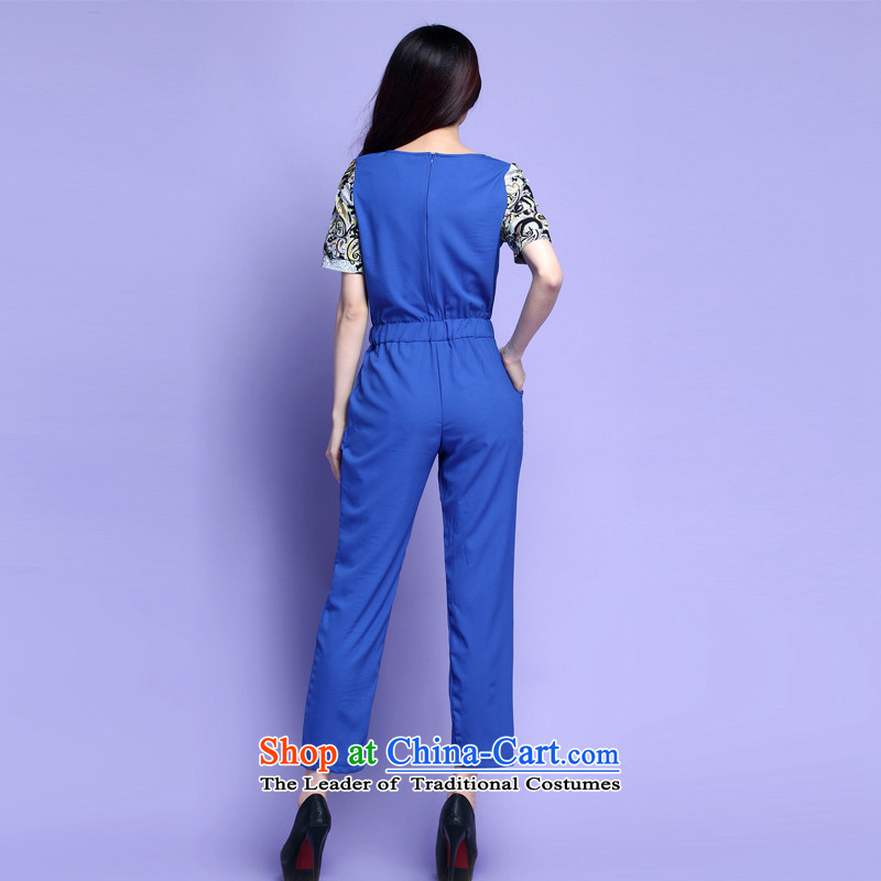 Coveted new summer 2015 XL girl with her sister thick loose trousers and knocked in color trousers 3,707 Blue XL, indulge (tanai) , , , shopping on the Internet