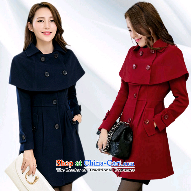 Van Gogh 倲 downcoat female larger female autumn and winter female Korean version of the new long wind jacket thick MM thick hair? female 888 large red cloak  3XL, 倲 Van Gogh (fandong) , , , shopping on the Internet