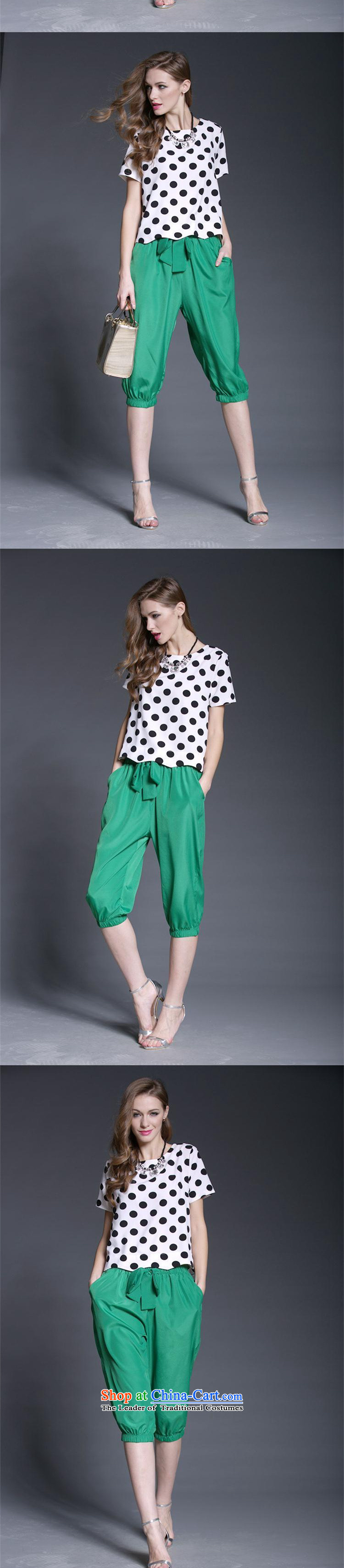 2015 European and American large Zz&ff Women's Summer Fat MM new retro dot chiffon shirt Harun Capri two kits two kits picture color pictures, prices, XXXXXL brand platters! The elections are supplied in the national character of distribution, so action, buy now enjoy more preferential! As soon as possible.
