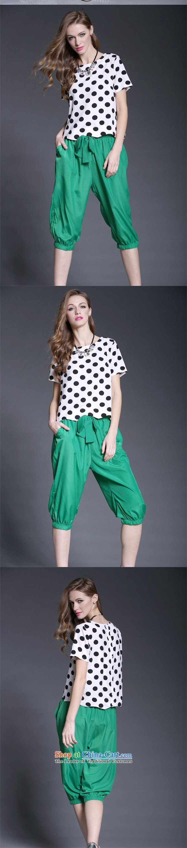 2015 European and American large Zz&ff Women's Summer Fat MM new retro dot chiffon shirt Harun Capri two kits two kits picture color pictures, prices, XXXXXL brand platters! The elections are supplied in the national character of distribution, so action, buy now enjoy more preferential! As soon as possible.
