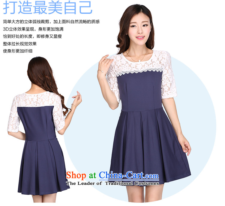 Luo Shani Flower Code women's summer dresses Korean to intensify the thick mm lace short-sleeved video thin blue 3XL 2116 Skirt Republika Srpska Picture, prices, brand platters! The elections are supplied in the national character of distribution, so action, buy now enjoy more preferential! As soon as possible.