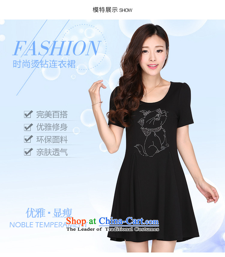 Shani flower, summer 2015 mm thick larger female graphics thin to increase short-sleeved round-neck collar ironing drill dresses 2117 Black 3XL picture, prices, brand platters! The elections are supplied in the national character of distribution, so action, buy now enjoy more preferential! As soon as possible.