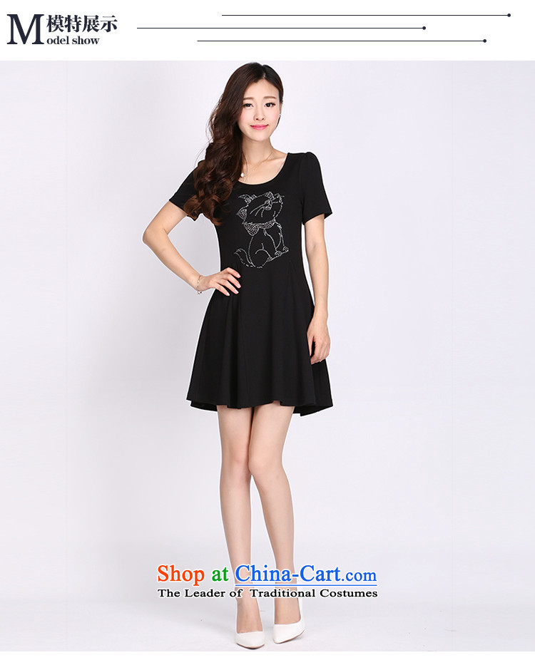 Shani flower, summer 2015 mm thick larger female graphics thin to increase short-sleeved round-neck collar ironing drill dresses 2117 Black 3XL picture, prices, brand platters! The elections are supplied in the national character of distribution, so action, buy now enjoy more preferential! As soon as possible.