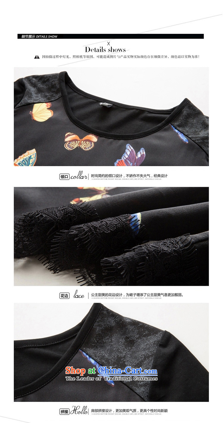 Cherry blossoms floating in the spring and summer of 2015 mm thick large new women's stylish digital stamp short-sleeved T-shirt loose video thin coat B2052 XXXXL black picture, prices, brand platters! The elections are supplied in the national character of distribution, so action, buy now enjoy more preferential! As soon as possible.