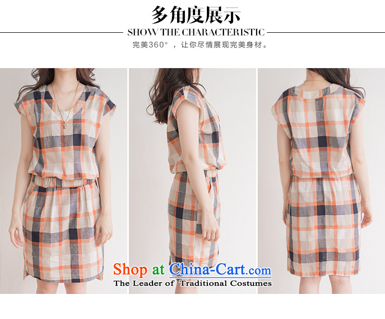 Szili Clinton ad to increase women's code 2015 Summer thick mm new stylish loose plaid sleeveless cotton linen dresses thick sister and forming the pockets of skirt plaid L picture, prices, brand platters! The elections are supplied in the national character of distribution, so action, buy now enjoy more preferential! As soon as possible.