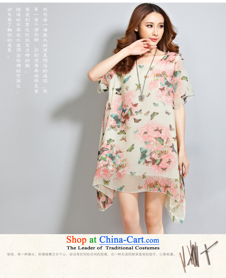 O Ya-ting 2015 new to increase women's code of women's summer thick video thin chiffon resort dresses girl pink butterfly stamp XL 160-200 recommends that you catty picture, prices, brand platters! The elections are supplied in the national character of distribution, so action, buy now enjoy more preferential! As soon as possible.