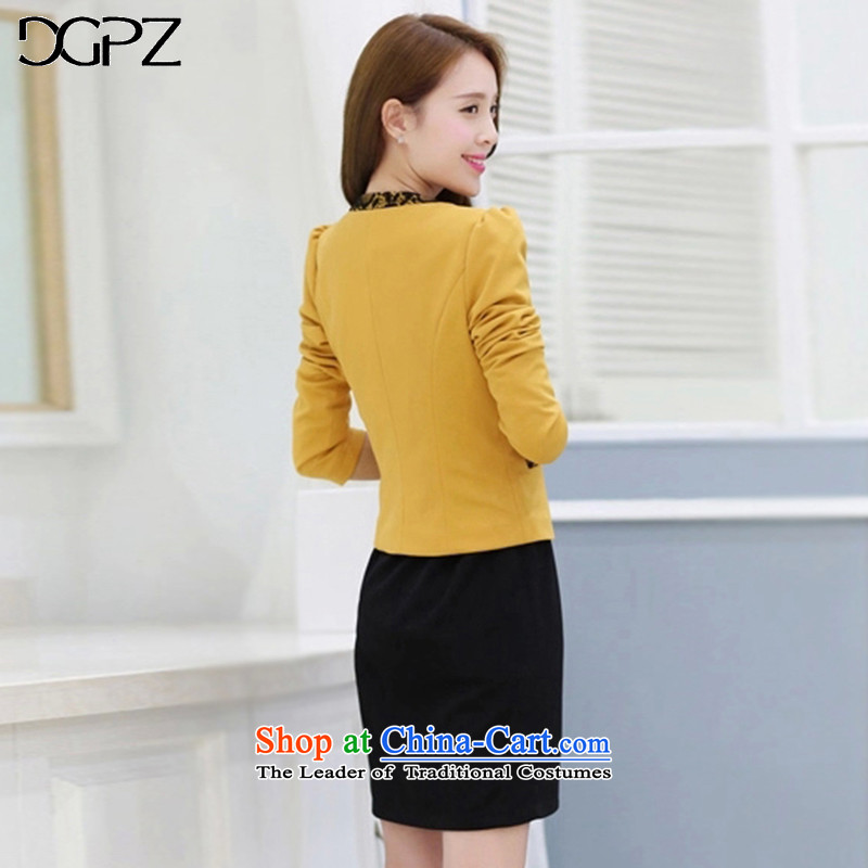 Large DGPZ women's dresses Kit 2015 Fall/Winter Collections new president suite V620 yellow dress kit L,dgpz,,, shopping on the Internet