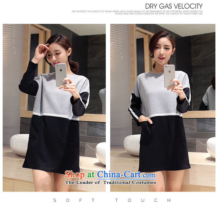 And Cayman 2015 autumn and winter new larger female Korean large round-neck collar women in long temperament wild skirt wear long-sleeved shirt Y9066 black XXL picture, prices, brand platters! The elections are supplied in the national character of distribution, so action, buy now enjoy more preferential! As soon as possible.