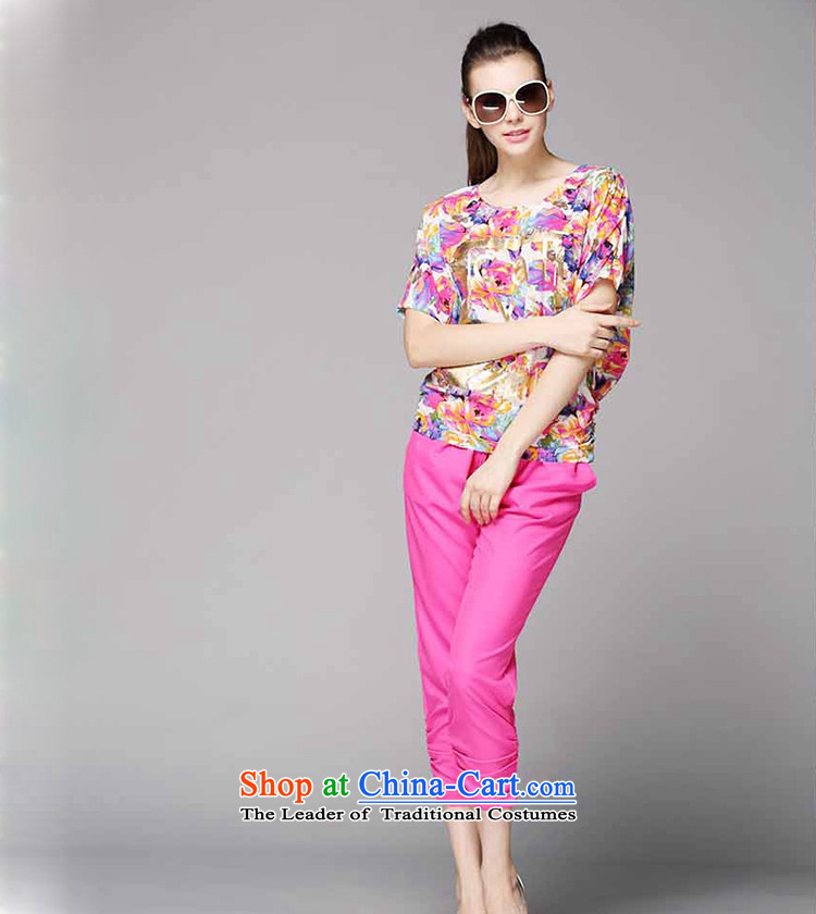 To increase the number YILISA Women's Summer fat mm summer saika short-sleeved T-shirt 200 catties Korean Capri Lounge Suite Y9082 rose 4XL Photo, prices, brand platters! The elections are supplied in the national character of distribution, so action, buy now enjoy more preferential! As soon as possible.