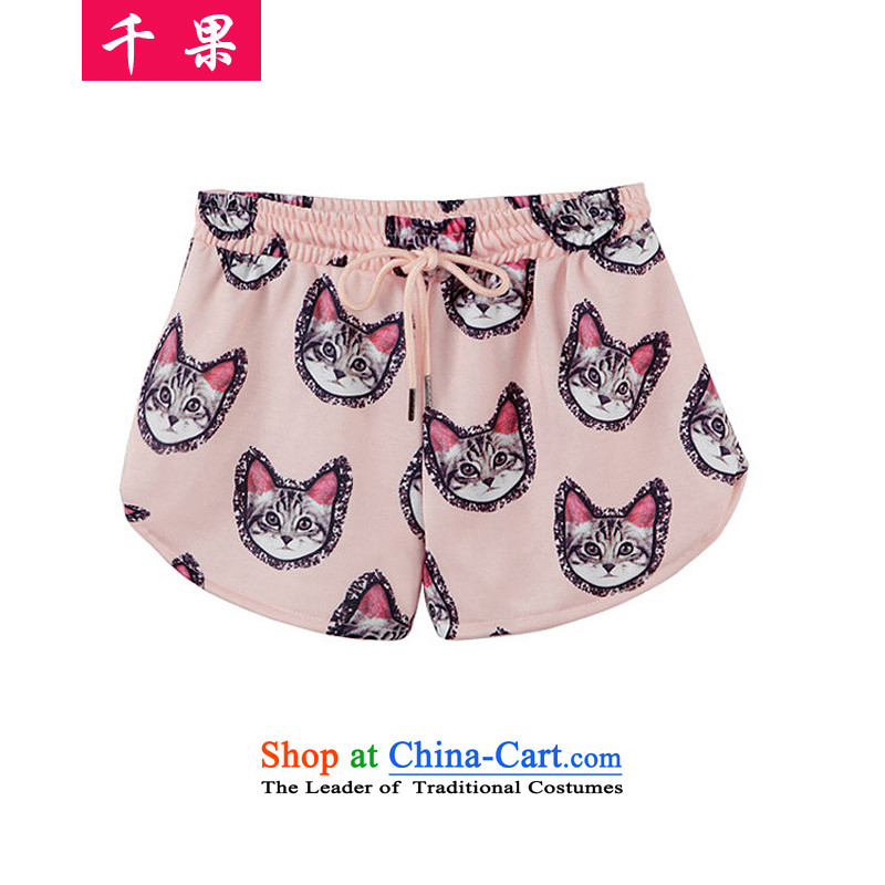 The results of the  2015 Summer thick sister to increase women's loose video decode thin kitten alike, short-sleeved T-shirt + Leisure shorts stamp kit 366 color picture XXL, QIANGUO fruit (thousands) , , , shopping on the Internet