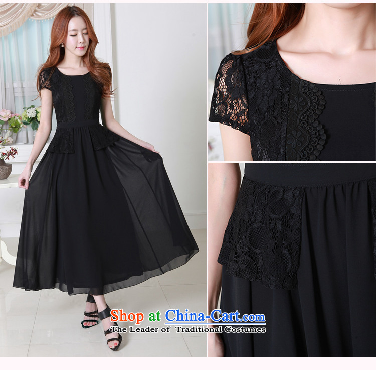 Summer 2015 MM thick thin large graphics Sau San female stylish chiffon lace skirt long skirt large-sin black XXXL picture, prices, brand platters! The elections are supplied in the national character of distribution, so action, buy now enjoy more preferential! As soon as possible.
