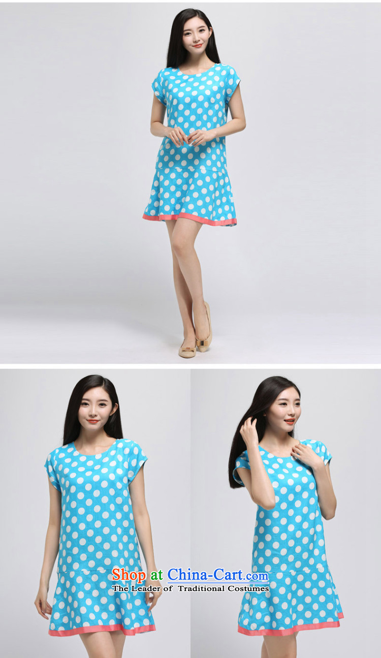 The representative of the water in the summer of 2015, the major new code women thick mm linen cotton linen dresses short-sleeved blue whitepoint S15XY4945 female L picture, prices, brand platters! The elections are supplied in the national character of distribution, so action, buy now enjoy more preferential! As soon as possible.