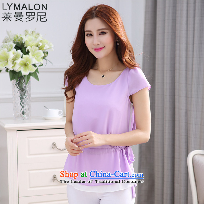The lymalon Lehmann 2015 Summer code ladies casual video thin wild solid color edge on leave two chiffon Netherlands 1213 pink XXL, Lehmann Ronnie (LYMALON) , , , shopping on the Internet
