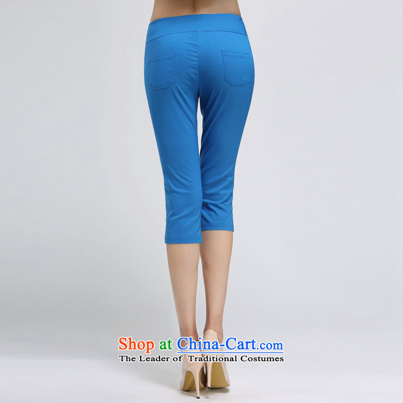 In the summer of 2015 by water New Product Code women four elastic Solid Color Capri pants S15XL5098 PO, female 3XL, water by (SHUIMIAO) , , , shopping on the Internet