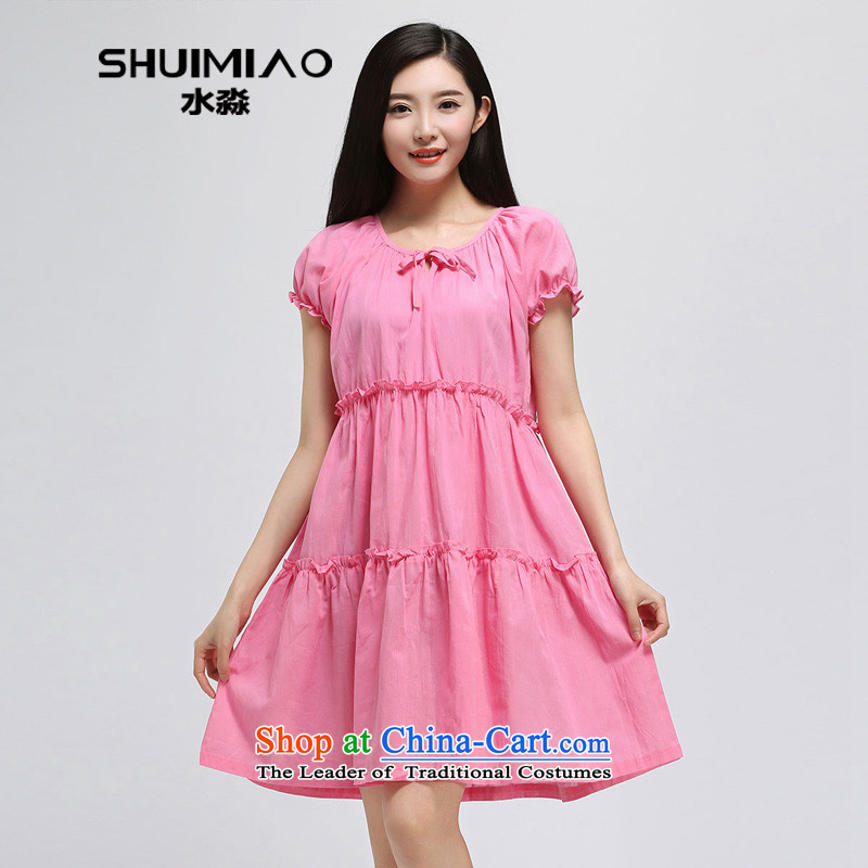 In the summer of 2015 by water new 200 catties thick large mm female pure cotton short-sleeved dresses S15XY5112 girl in the toner?L